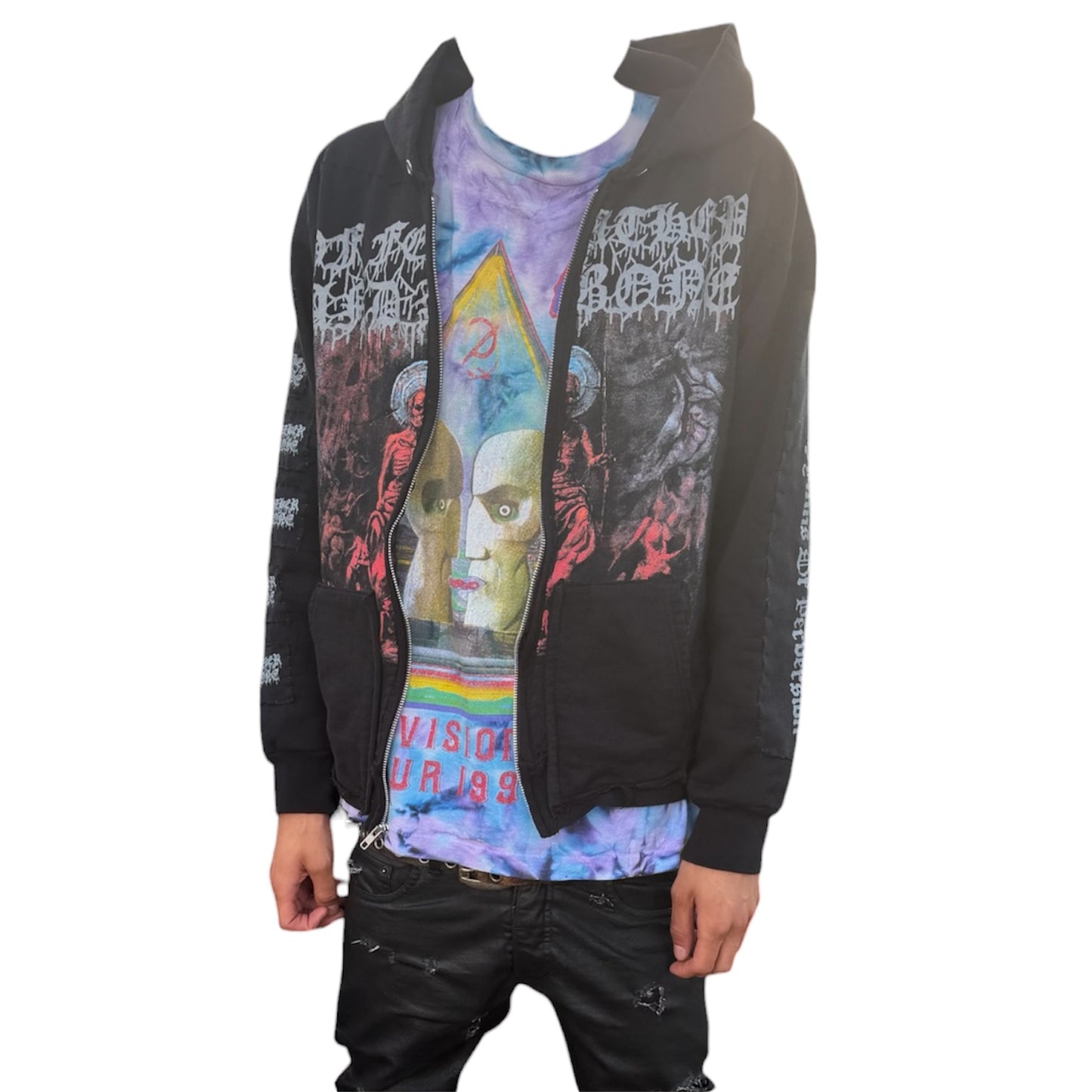 1of1 Feather and Bone Zip Up (M)